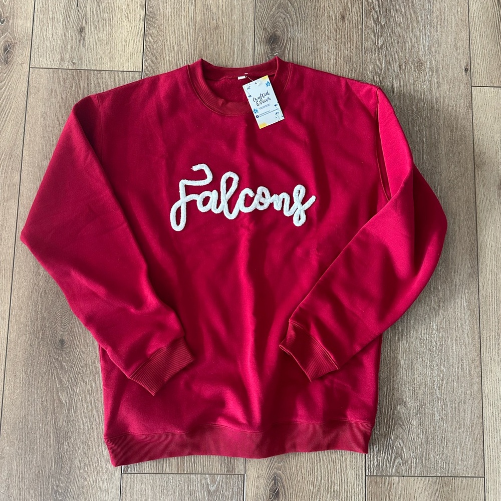 Women's Chenille Yarn (falcons) Embroidery Sweatshirt